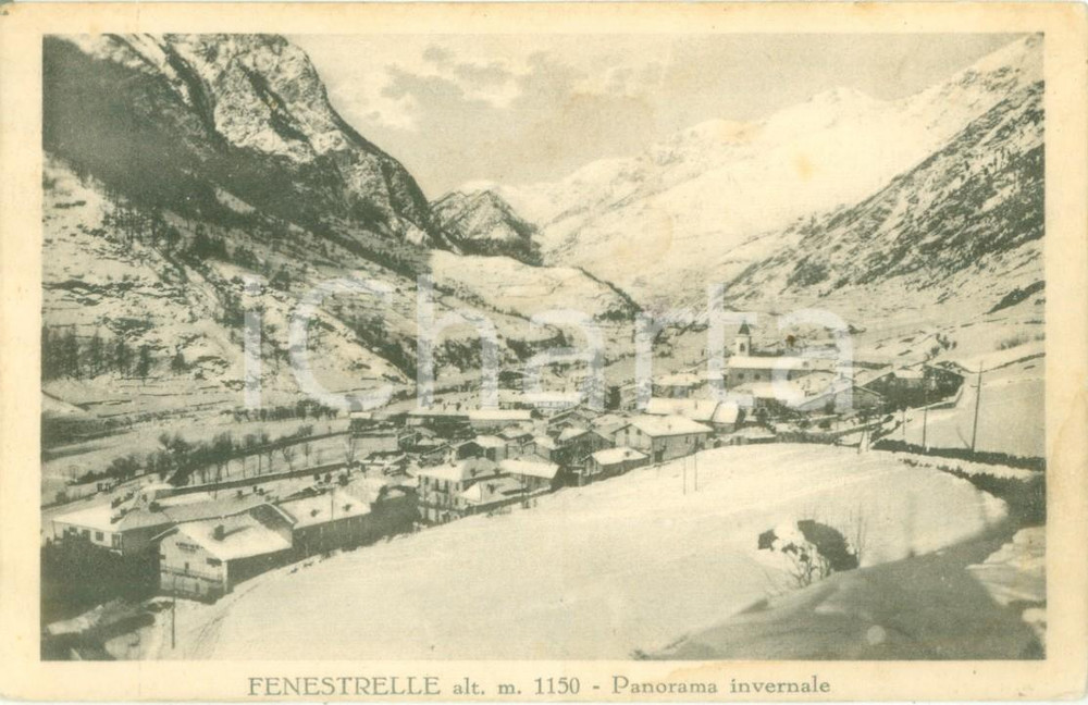 Cartolina originale da collezione 1937 FENESTRELLE TO Panorama invernale innevato Cartolina FP VG 1