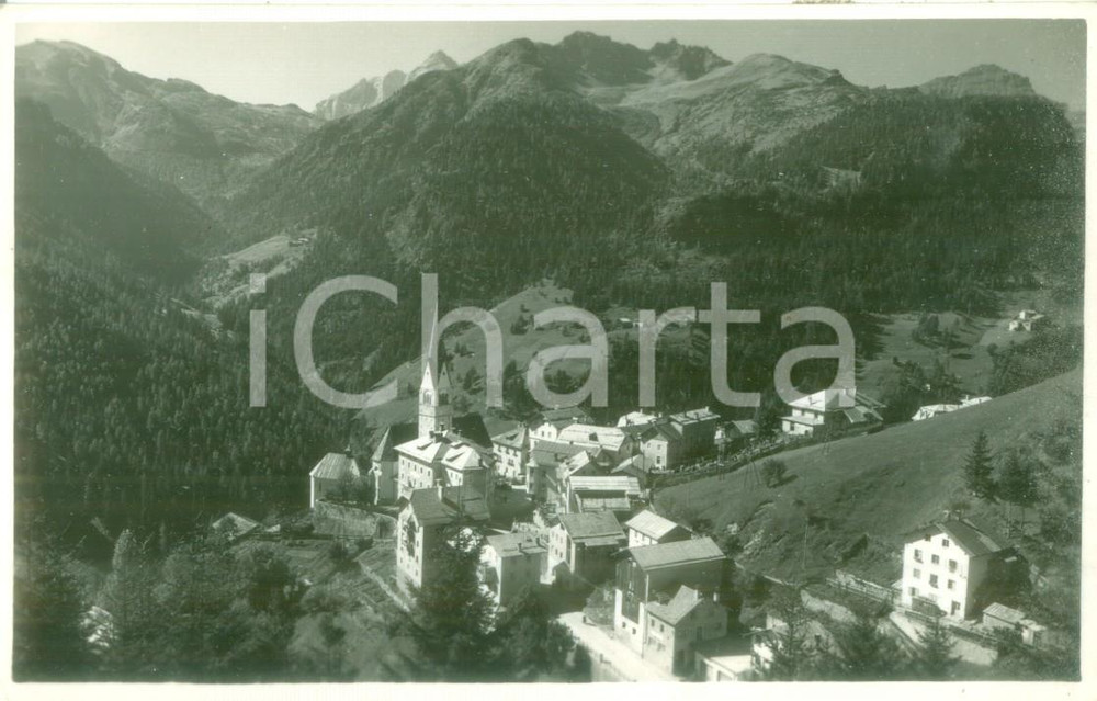 Cartolina originale da collezione 1950 ca PIEVE DI LIVINALLONGO DEL COL DI LANA Panorama con la chiesa Cartolina 1