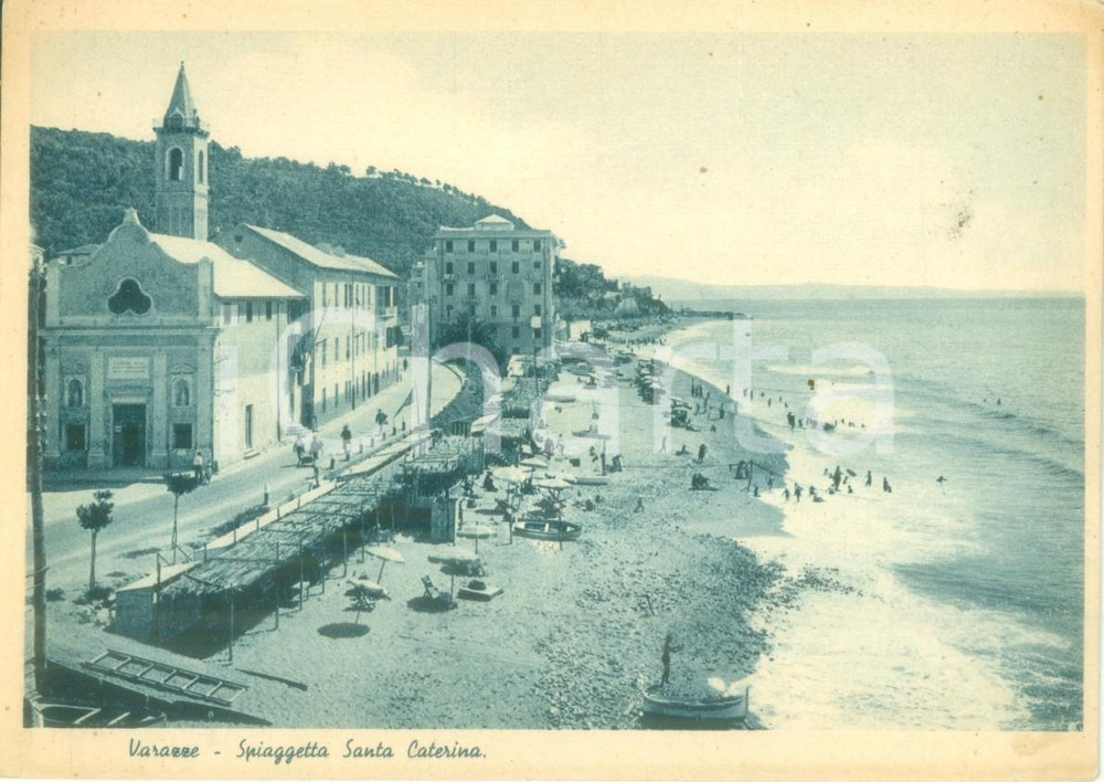 Cartolina originale da collezione 1939 VARAZZE SV Scorcio della spiaggetta SANTA CATERINA Cartolina FG NV 1
