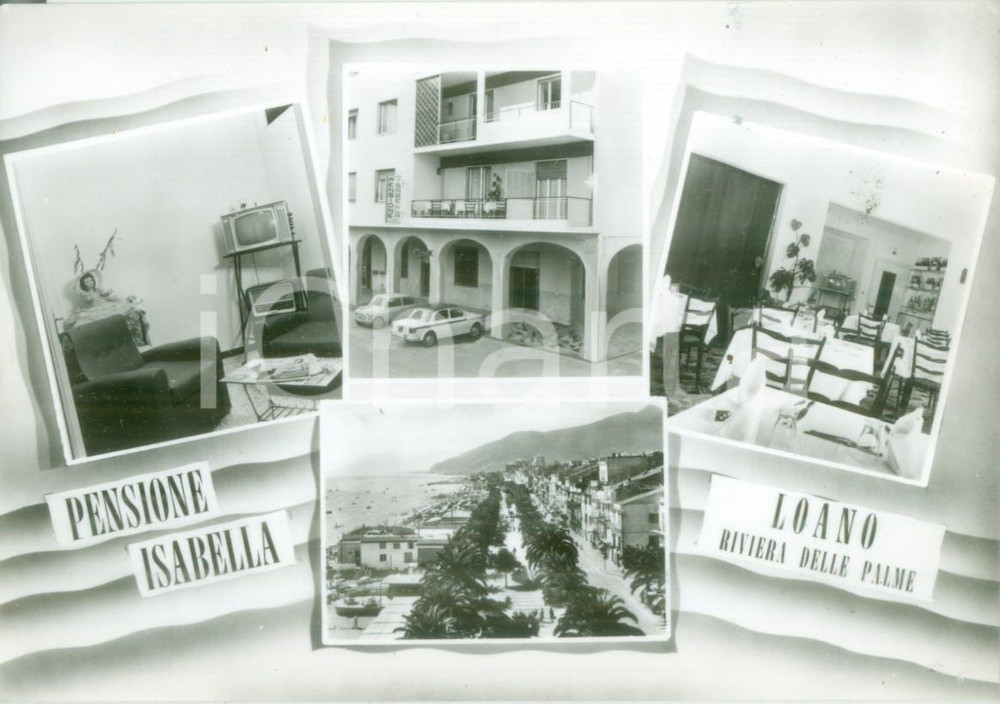 Cartolina originale da collezione 1965 ca LOANO SV Vedutine Pensione ISABELLA ristorante Cartolina FG NV 1