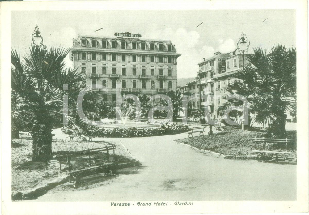 Cartolina originale da collezione 1949 VARAZZE SV I giardini del Grand HOtel Cartolina postale FG VG 1