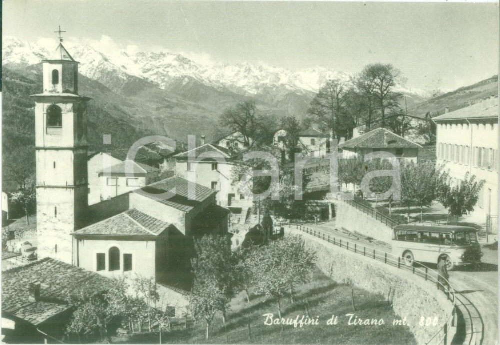 Cartolina originale da collezione 1965 ca TIRANO SO Corriera nella frazione di BARUFFINI Cartolina FG NV 1