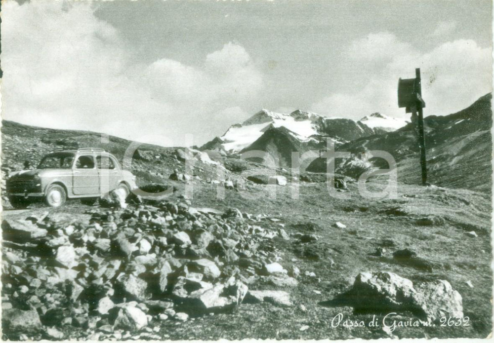Cartolina originale da collezione 1962 SANTA CATERINA VALFURVA SO Automobile al Passo di GAVIA Cartolina FG VG 1
