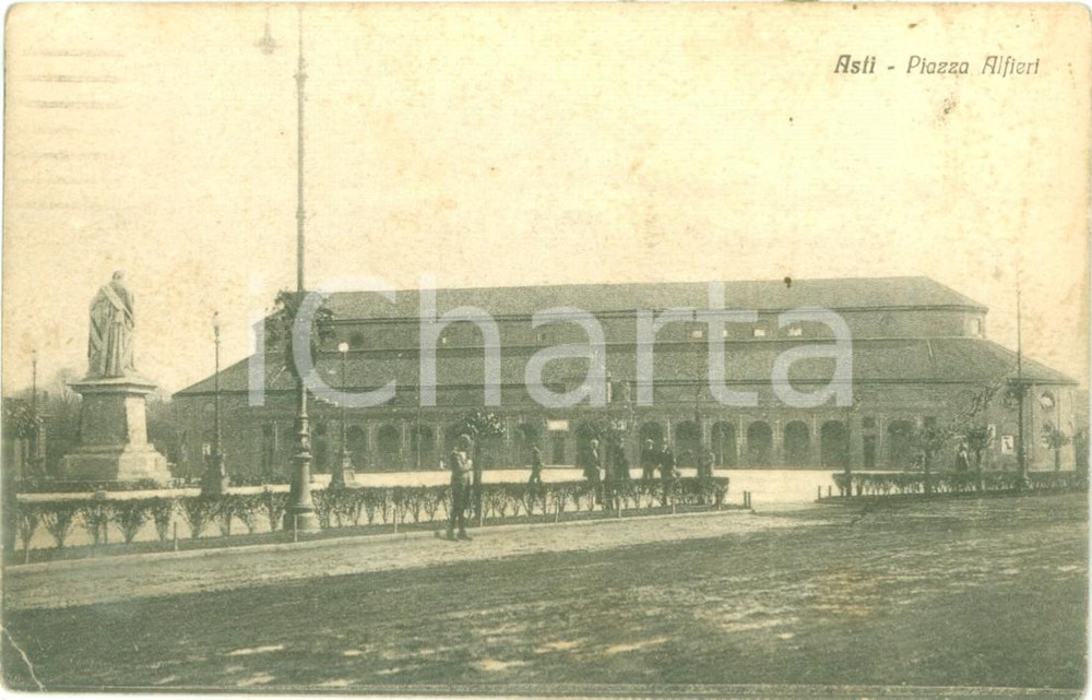 Cartolina originale da collezione 1939 ASTI Veduta di Piazza ALFIERI Cartolina ANIMATA FP VG 1