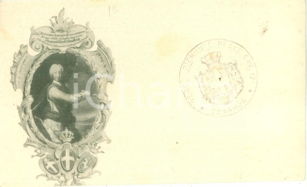 Cartolina originale da collezione 1900 ca 12° Reggimento PIEMONTE REALE CAVALLERIA Cartolina reggimentale FP NV 1