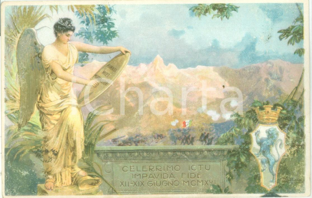 Cartolina originale da collezione 1916 PROPAGANDA WW1 Mitraglieri FIAT BRESCIA Cartolina postale FP VG 1