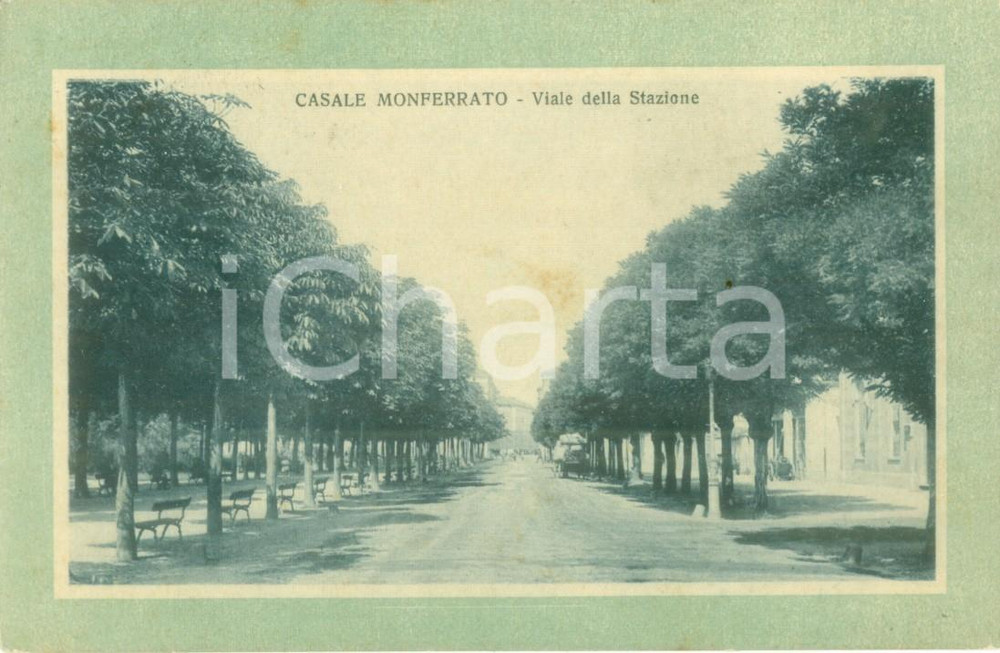 Cartolina originale da collezione 1913 CASALE MONFERRATO AL Scorcio del Viale della Stazione Cartolina FP VG 1