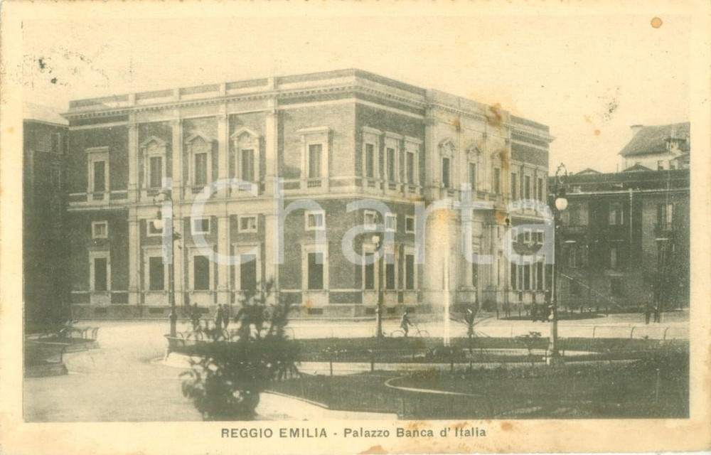 Cartolina originale da collezione 1924 REGGIO EMILIA Palazzo della Banca d ITALIA Cartolina postale FP VG 1