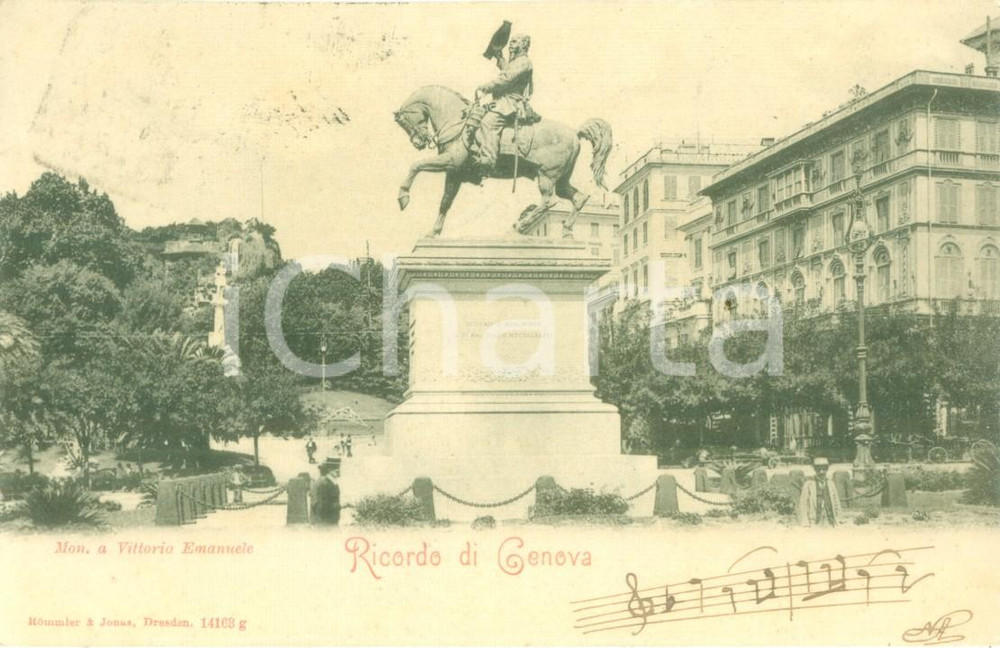 Cartolina originale da collezione 1910 GENOVA Monumento a Vittorio Emanuele Cartolina postale FP VG 1