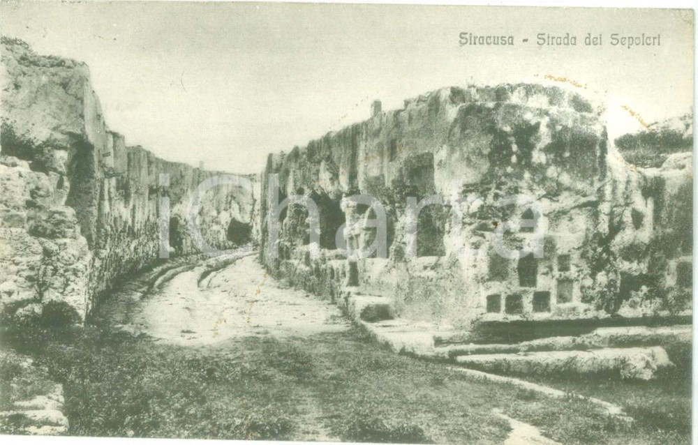 Cartolina originale da collezione 1924 SIRACUSA La strada dei sepolcri Cartolina postale FP VG 1