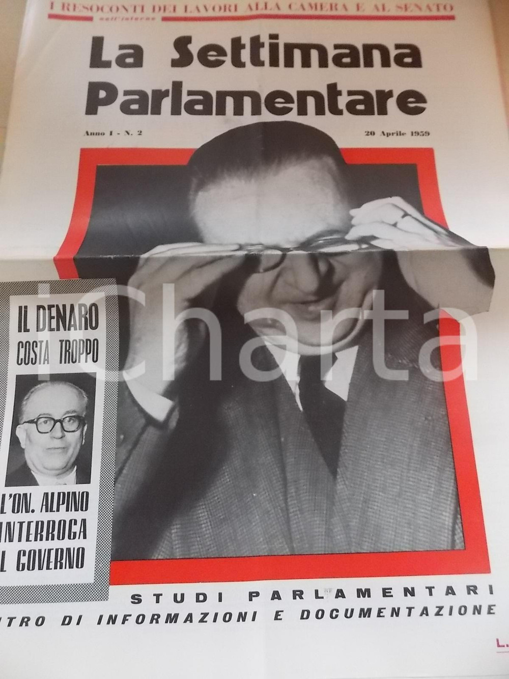 Giornale, rivista storica 1959 LA SETTIMANA PARLAMENTARE On. GONELLA su indipendenza magistratura  nÂ° 2 1