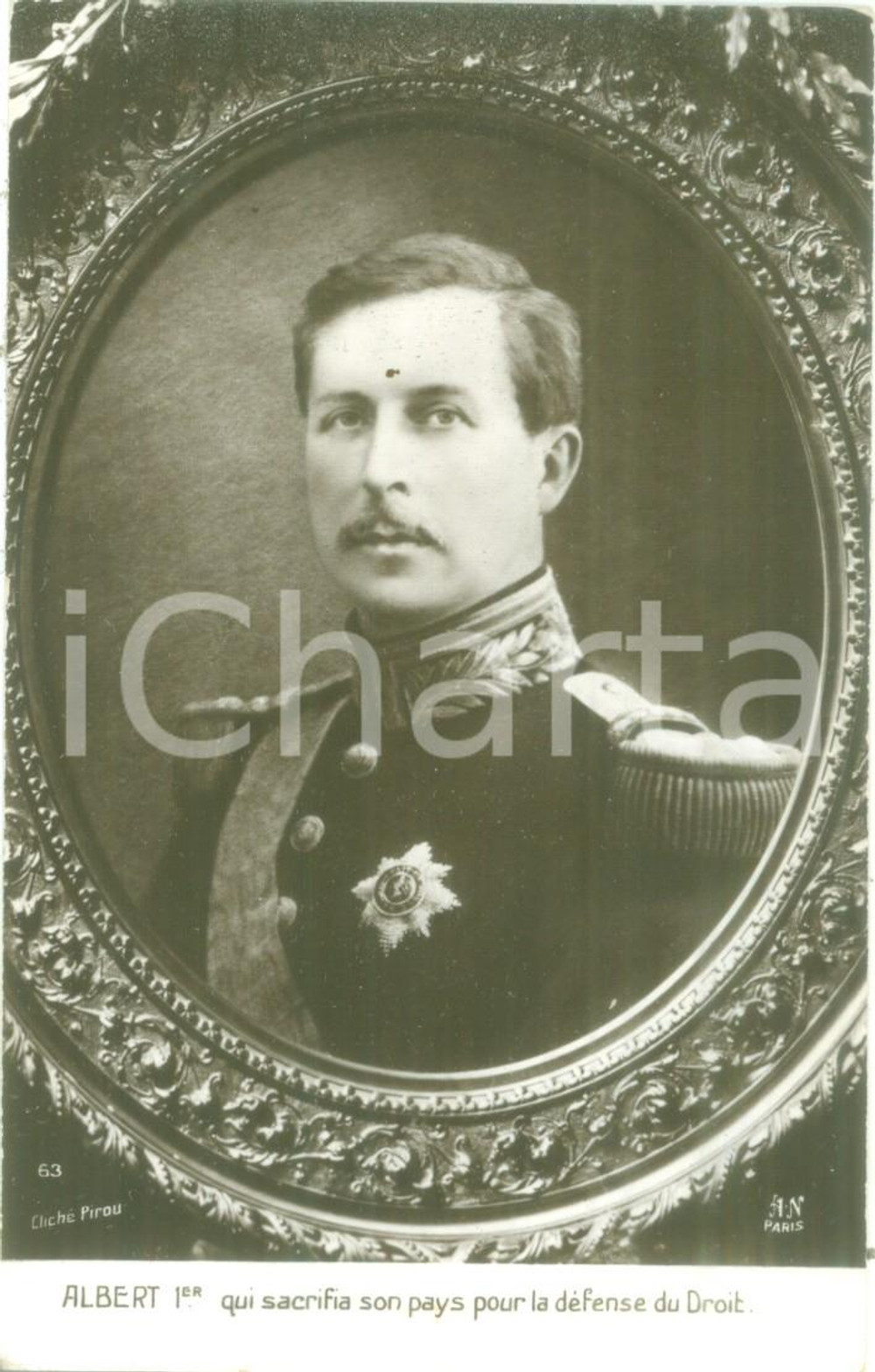 Cartolina originale da collezione 1920 ca BELGIO Ritratto di re Alberto I Cartolina postale FP NV 1