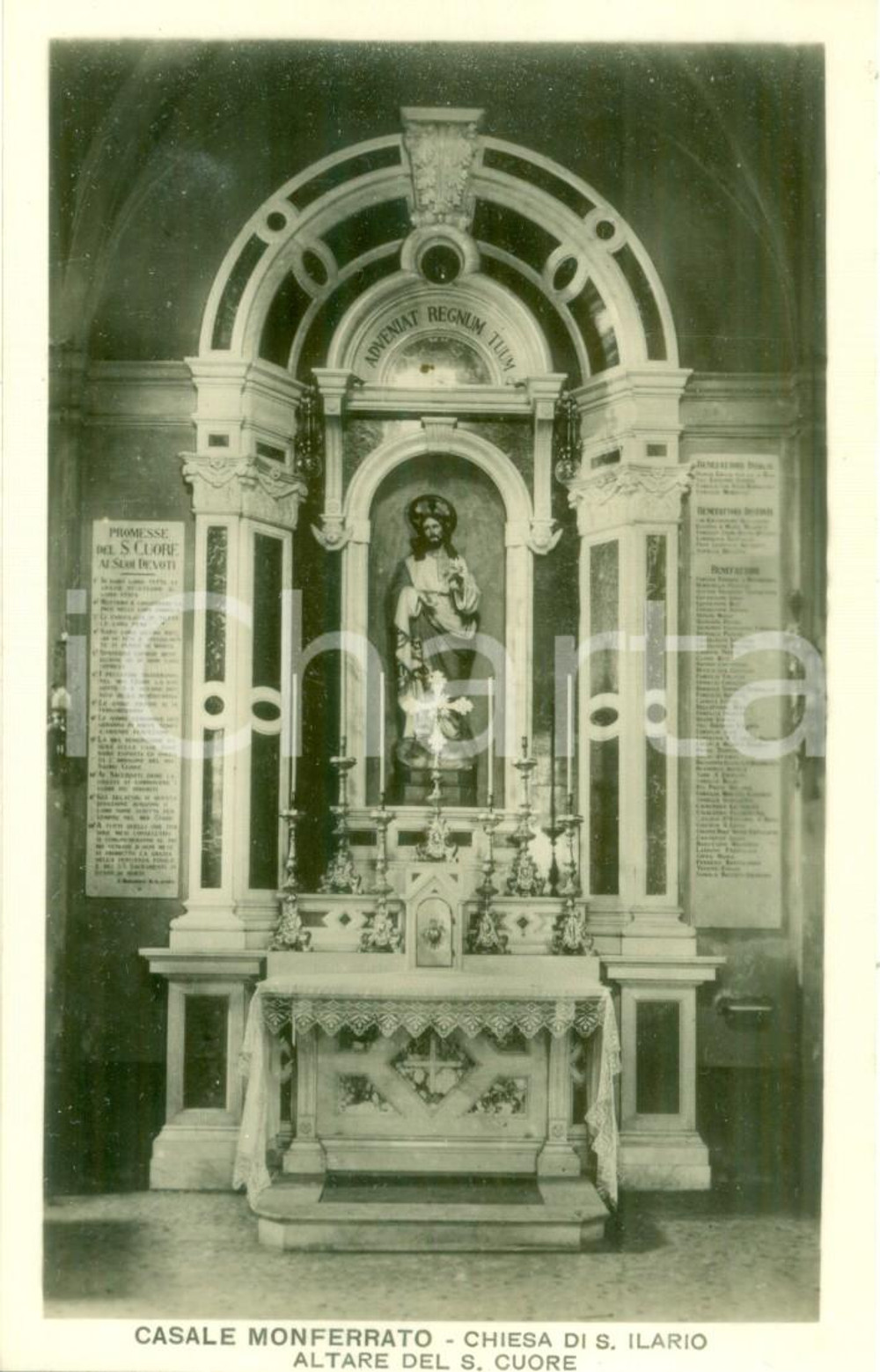 Cartolina originale da collezione 1935 ca CASALE MONFERRATO AL Altare Sacro Cuore Chiesa SANT ILARIO Cartolina 1