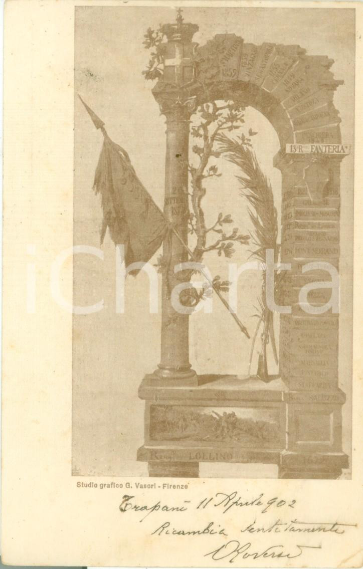 Cartolina originale da collezione 1902 13° REGGIMENTO FANTERIA Cartolina postale reggimentale FP VG 1