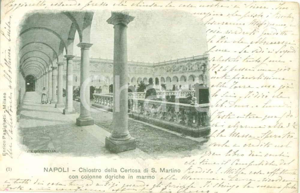 Cartolina originale da collezione 1900 ca NAPOLI Chiostro della Certosa di SAN MARTINO Cartolina FP NV 1