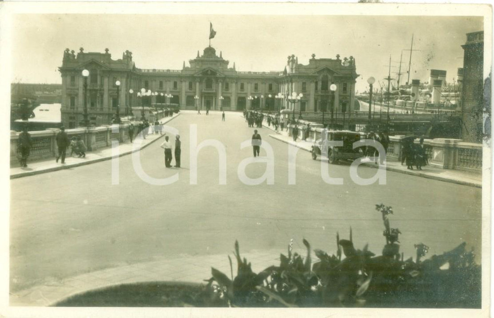 Cartolina originale da collezione 1938 GENOVA Veduta della Stazione Marittima Cartolina ANIMATA FP VG 1