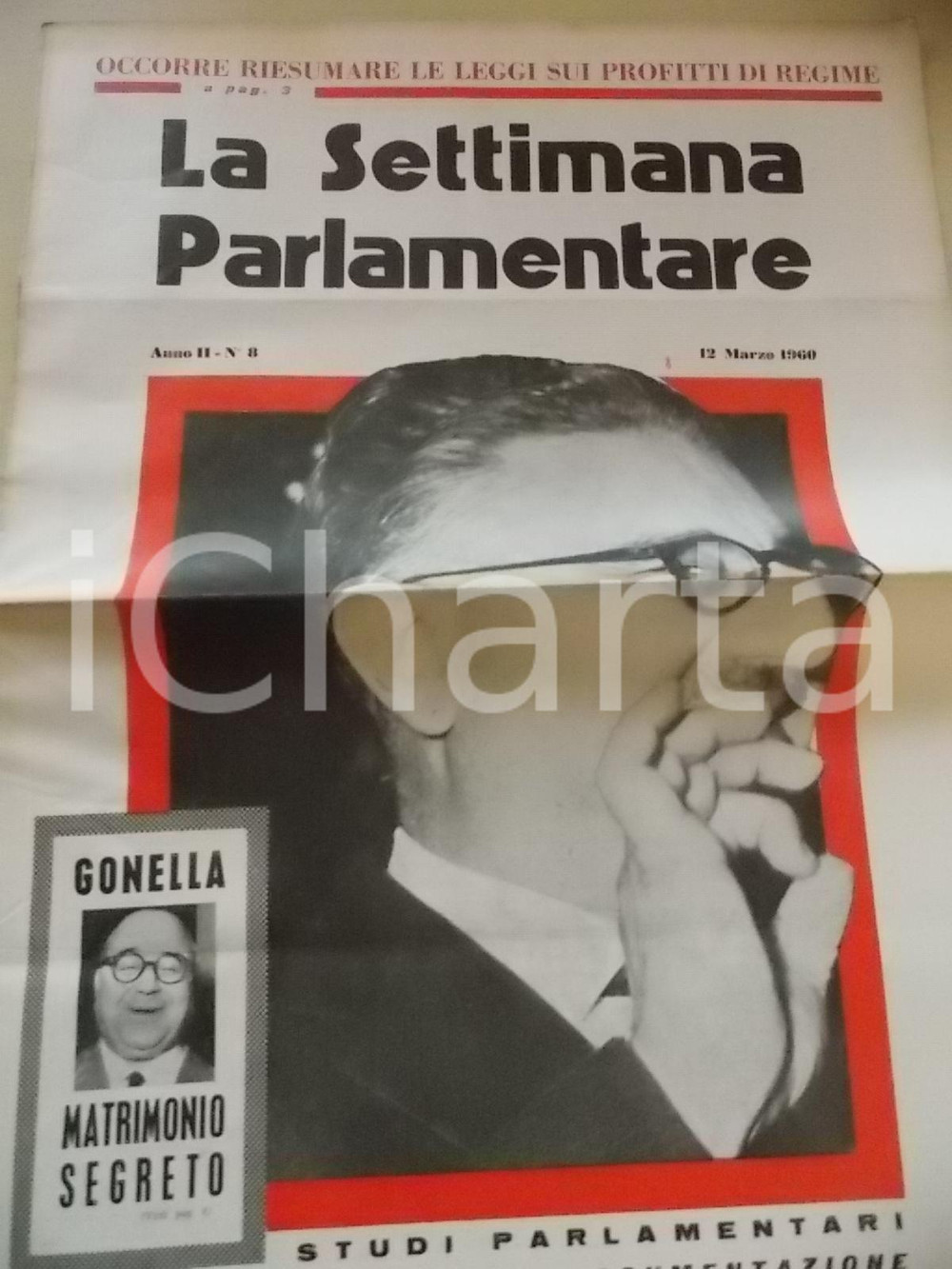 Giornale, rivista storica 1960 LA SETTIMANA PARLAMENTARE On. MAMMUCCARI e il traffico cittadino nÂ°9 1