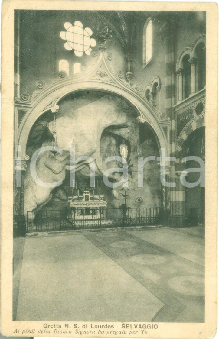 Cartolina originale da collezione 1930 ca GIAVENO TO Grotta di LOURDES al Santuario del SELVAGGIO Cartolina FP 1