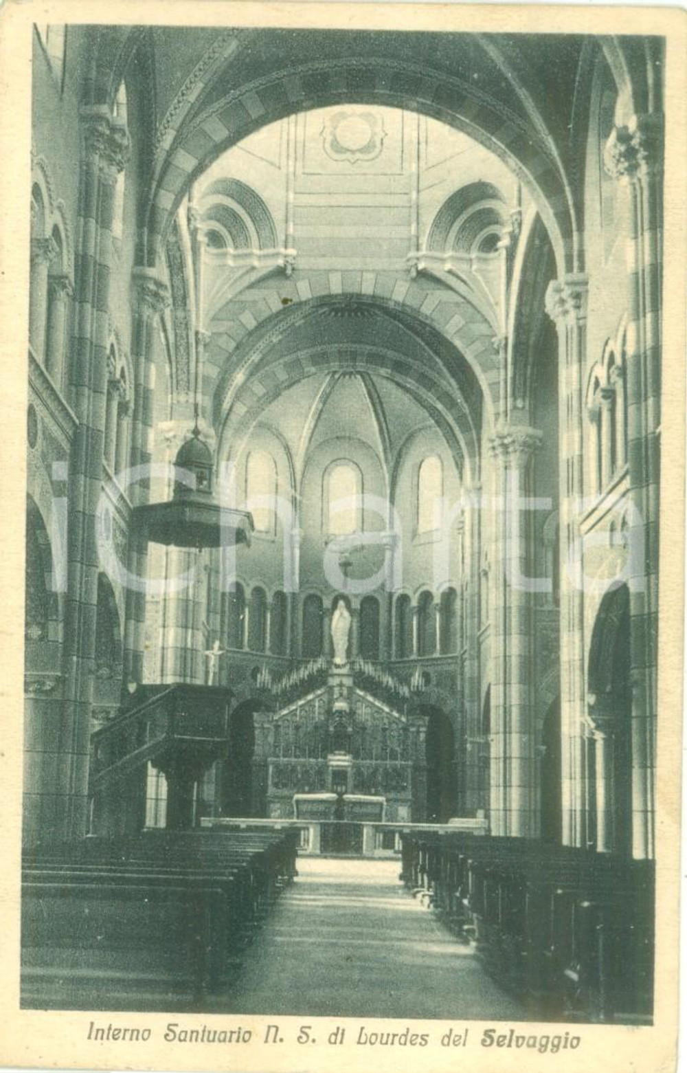 Cartolina originale da collezione 1935 ca GIAVENO TO Nuovo Santuario Nostra Signora di LOURDES Cartolina FP NV 1