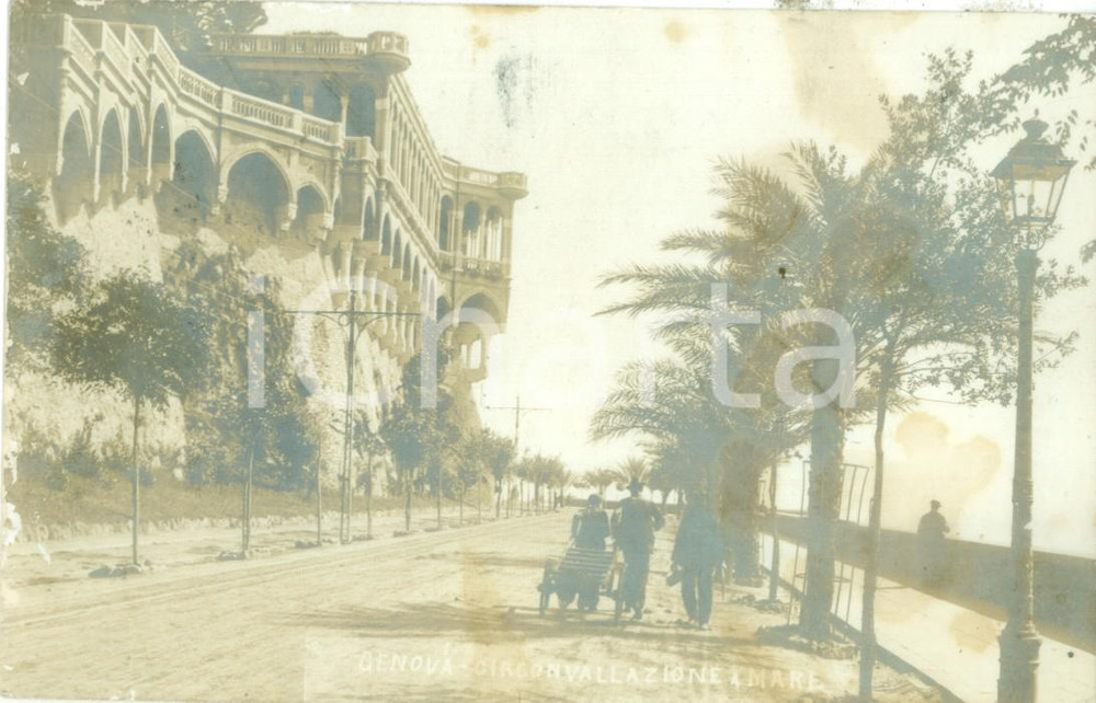 Cartolina originale da collezione 1915 GENOVA Circonvallazione a mare Cartolina ANIMATA FP VG 1