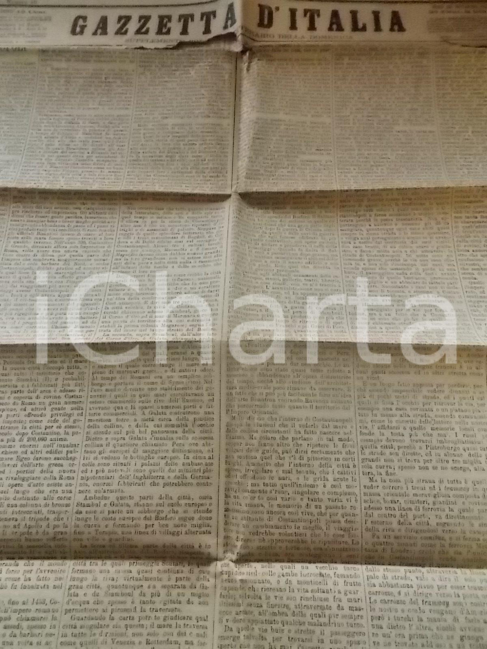 1878 GAZZETTA D'ITALIA Costantinopoli *Giornale DANNEGGIATO anno II n°10