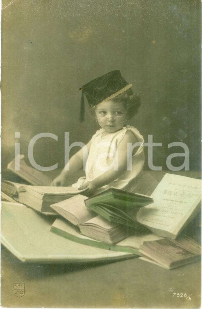 Cartolina originale da collezione 1915 BAMBINI Il piccolo economista Cartolina postale FP VG 1