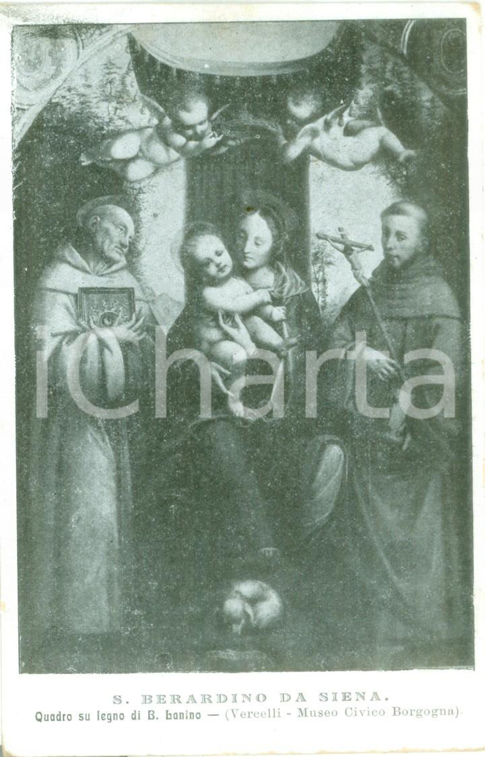 Cartolina originale da collezione 1918 CASALE MONFERRATO V centenario venuta San Bernardino da SIENA Cartolina 1