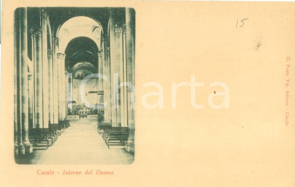 Cartolina originale da collezione 1900 ca CASALE MONFERRATO AL L interno del Duomo Cartolina FP NV 1