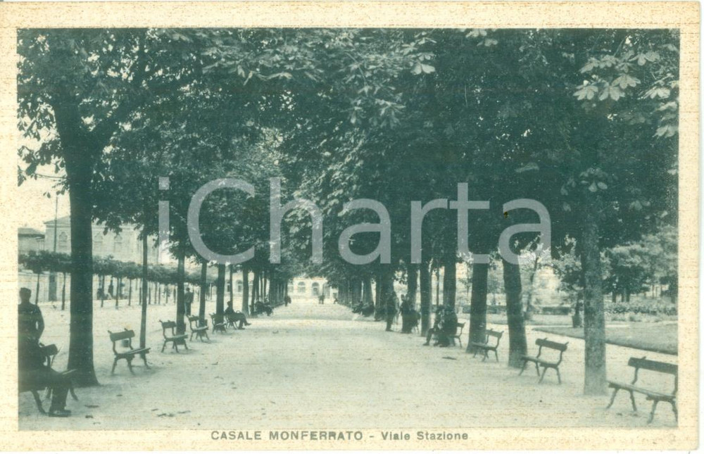 Cartolina originale da collezione 1941 CASALE MONFERRATO AL Scorcio del Viale della Stazione Cartolina FP NV 1