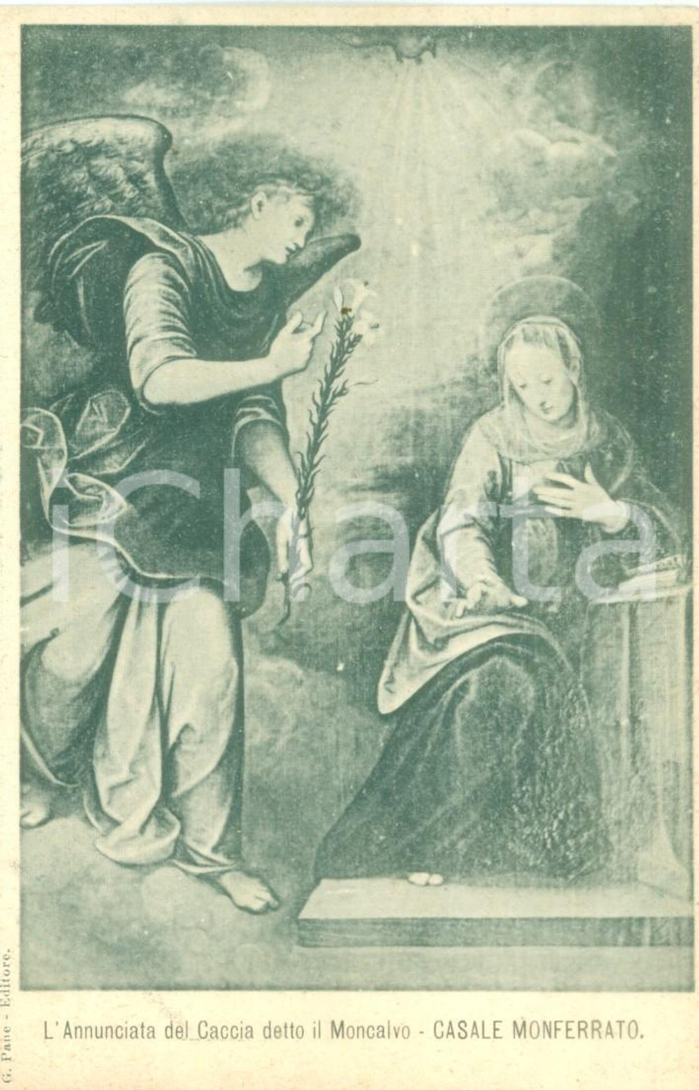 Cartolina originale da collezione 1900 CASALE MONFERRATO Annunciata del CACCIA detto il Moncalvo Cartolina FP NV 1