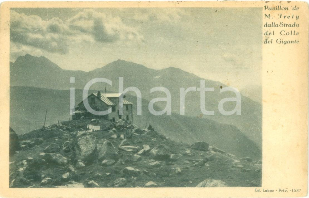 Cartolina originale da collezione 1950 ca COURMAYEUR AO Pavillon du Mont FRETY Cartolina FP VG 1