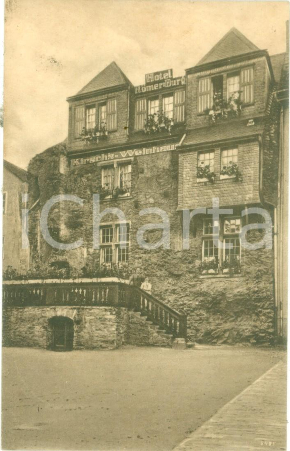 Cartolina originale da collezione 1925 BOPPARD GERMANIA Kirsch s Weinhaus Hotel Cartolina FP VG 1