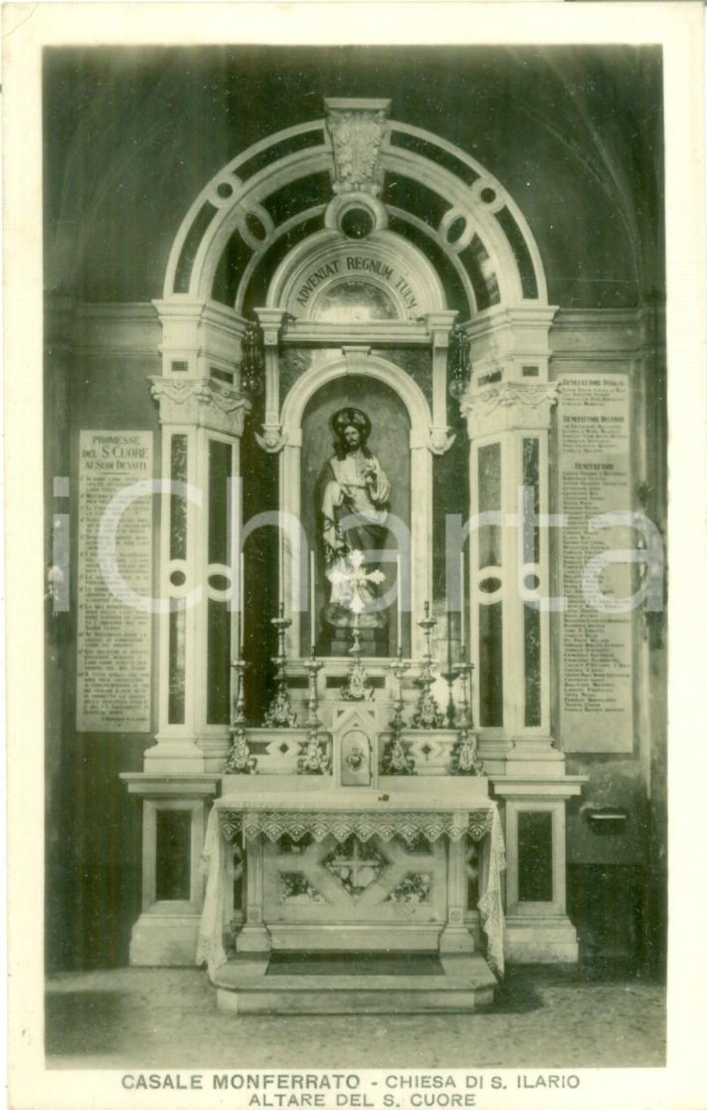 Cartolina originale da collezione 1930 ca CASALE MONFERRATO AL Altare Sacro Cuore di SAN TILARIO Cartolina FP NV 1