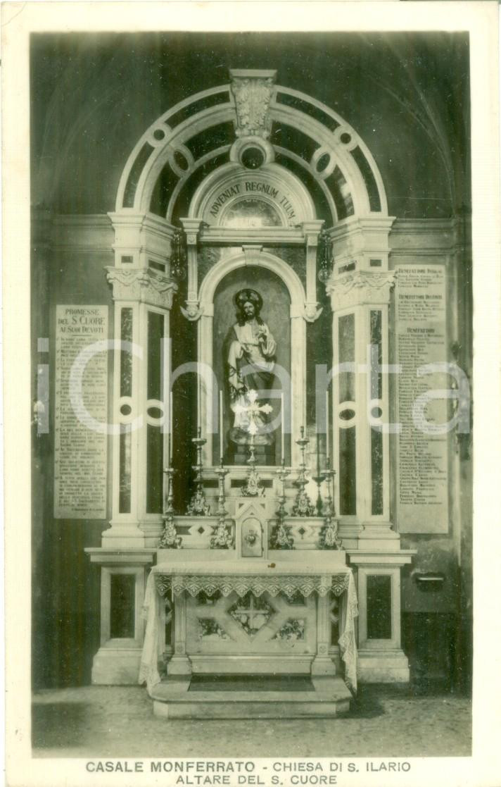 Cartolina originale da collezione 1930 ca CASALE MONFERRATO AL Altare Sacro Cuore di SAN TILARIO Cartolina FP NV 1