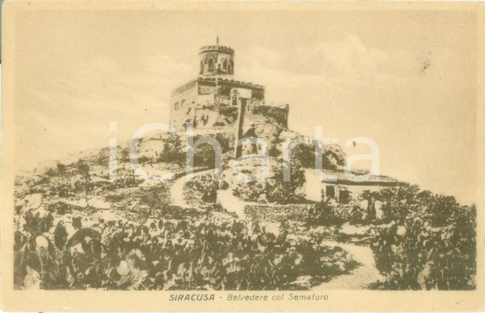 Cartolina originale da collezione 1935 ca SIRACUSA Il Belvedere col Semaforo Cartolina postale FP NV 1