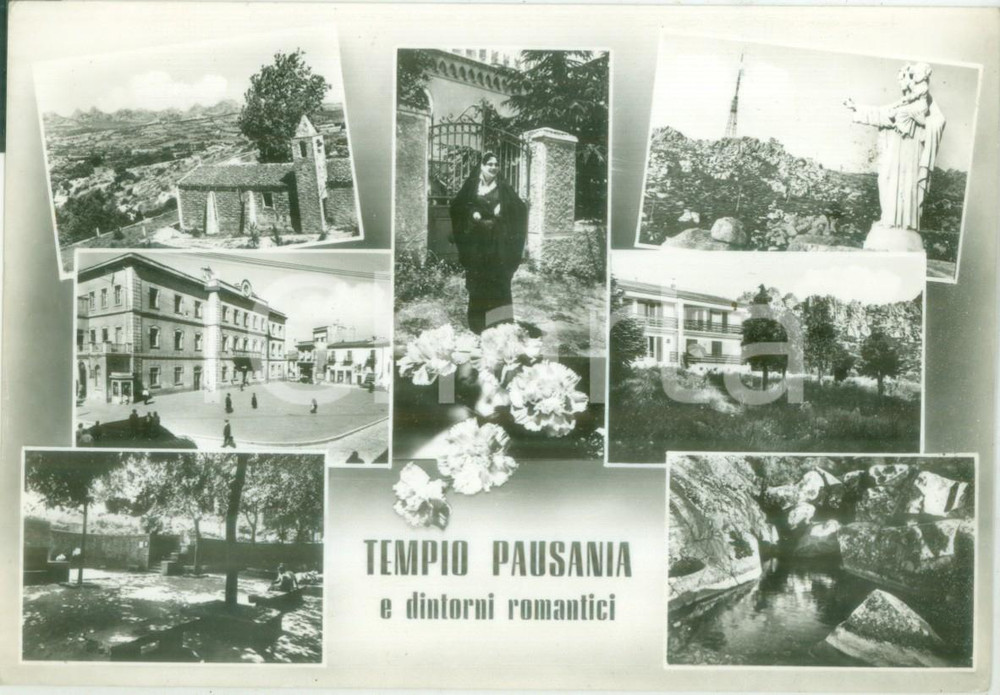 Cartolina originale da collezione 1964 TEMPIO PAUSANIA OT Vedutine dei dintorni Cartolina FG VG 1