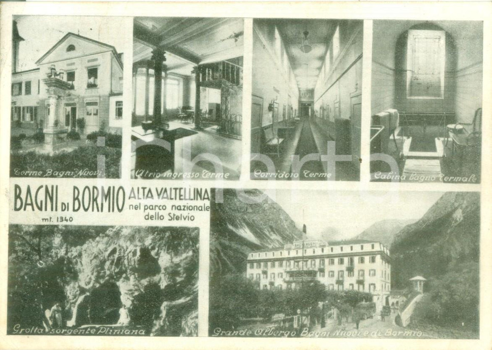 Cartolina originale da collezione 1948 VALDIDENTRO SO Vedutine di bagni di BORMIO Cartolina FG VG 1