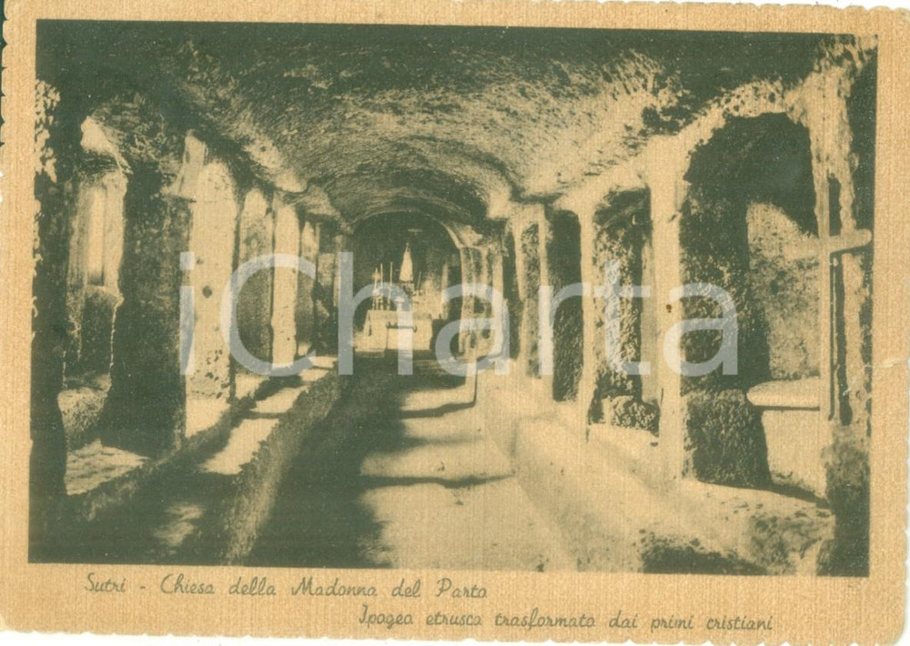 Cartolina originale da collezione 1950 SUTRI VT Chiesa della Madonna del Parto Cartolina FG VG 1