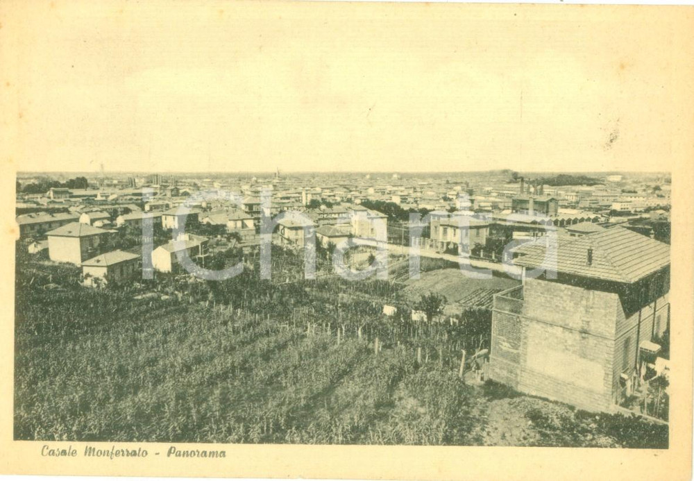 Cartolina originale da collezione 1972 CASALE MONFERRATO AL Panorama Cartolina FG NV Annullo XXVI mostra mercato 1