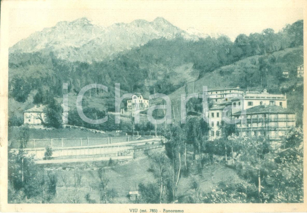 Cartolina originale da collezione 1940 ca VIÃ™ TO Panorama con Grande Albergo MIRAMONTI Cartolina FG NV 1