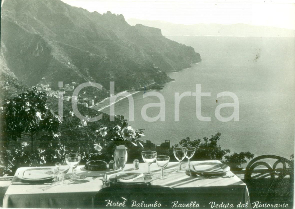 Cartolina originale da collezione 1962 RAVELLO SA Veduta dal ristorante dell Hotel PALUMBO Cartolina FG VG 1