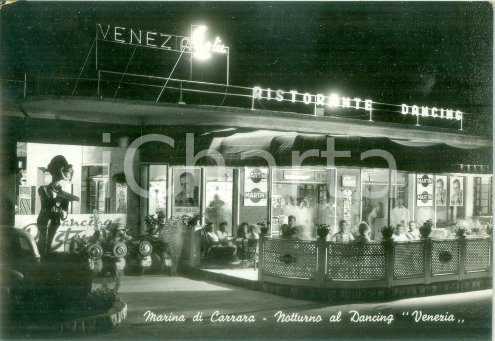 Cartolina originale da collezione 1961 MARINA DI CARRARA MS Notturno al Dancing VENEZIA Cartolina FG VG 1