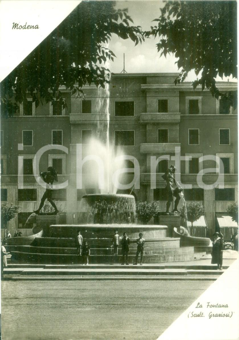 Cartolina originale da collezione 1965 ca MODENA La fontana scultore Giuseppe GRAZIOSI Cartolina FG NV 1