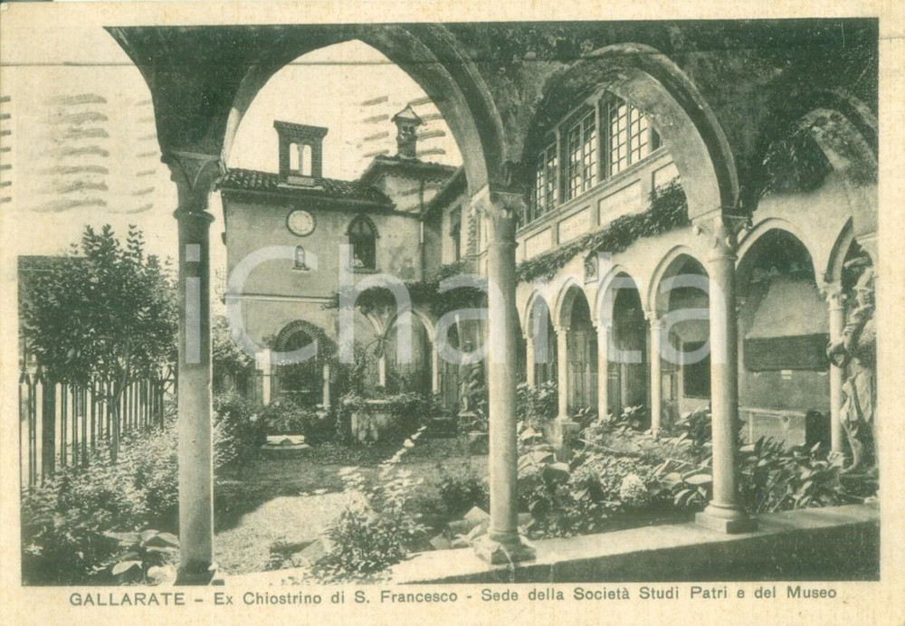 Cartolina originale da collezione 1937 GALLARATE VA Ex chiostrino di San Francesco Cartolina FG VG 1