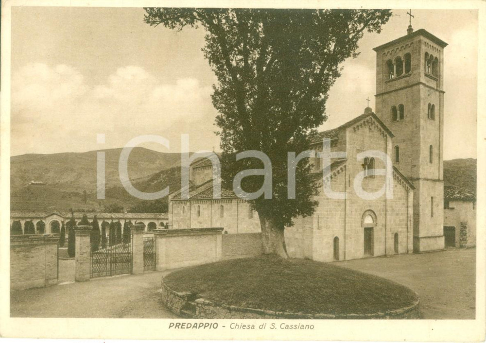 Cartolina originale da collezione 1937 PREDAPPIO FC Veduta della Chiesa di SAN CASSIANO Cartolina FG VG 1
