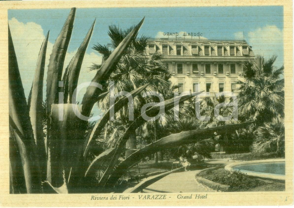 Cartolina originale da collezione 1955 VARAZZE SV Veduta del Grand Hotel Cartolina postale FG VG 1