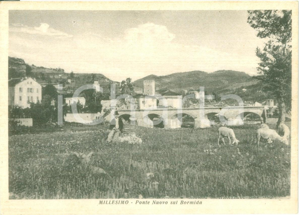 Cartolina originale da collezione 1945 ca MILLESIMO SV Ponte nuovo sul BORMIDA Cartolina postale FG NV 1
