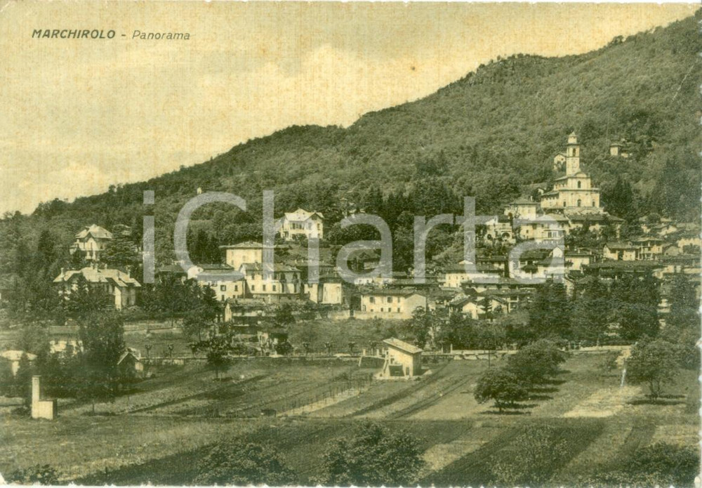 Cartolina originale da collezione 1953 MARCHIROLO VA Panorama generale del paese Cartolina FG VG 1
