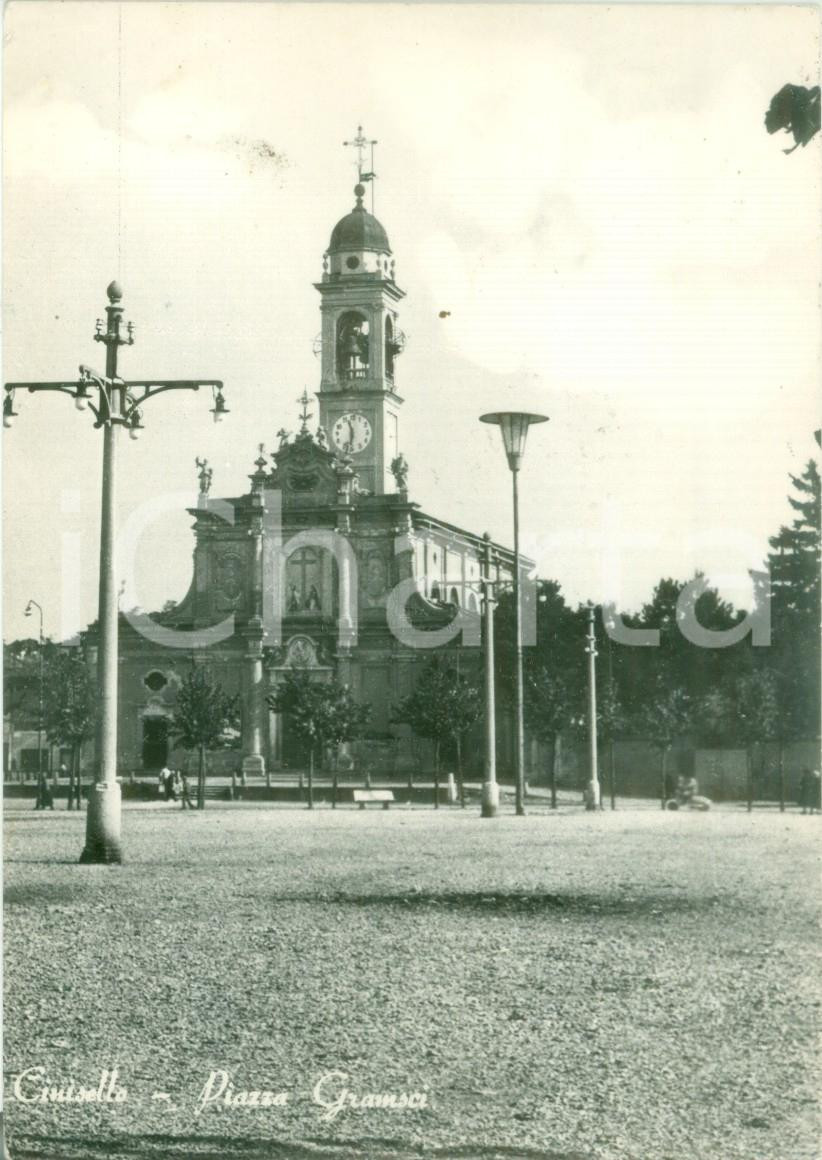 Cartolina originale da collezione 1961 CINISELLO BALSAMO MI Veduta di Piazza GRAMSCI Cartolina postale FG VG 1
