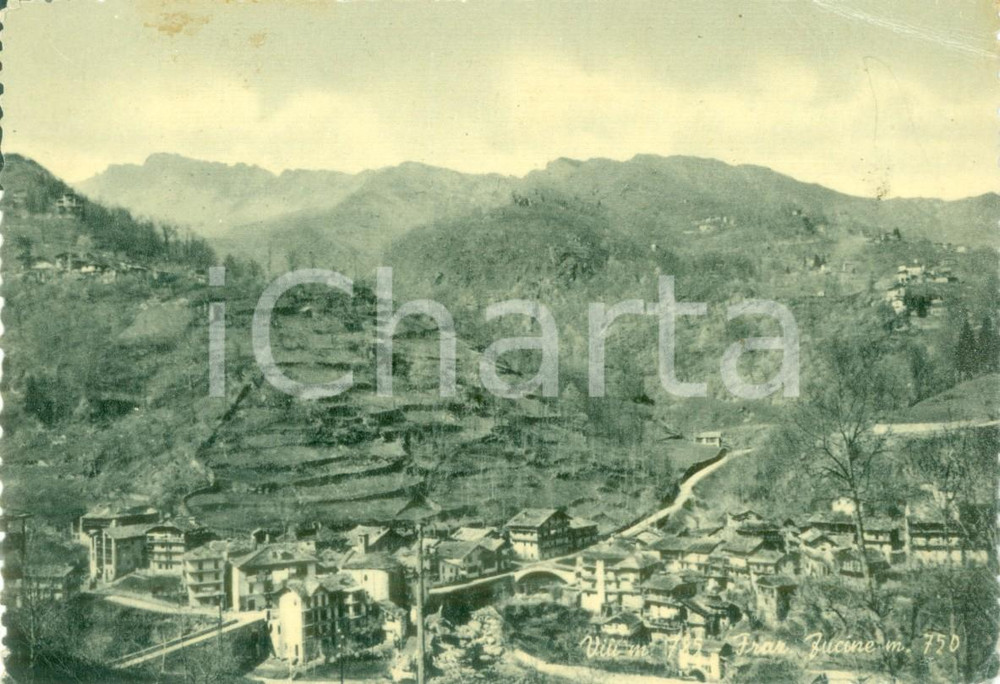 Cartolina originale da collezione 1955 VIÃ™ TO Panorama della frazione FUCINE Cartolina FG VG 1